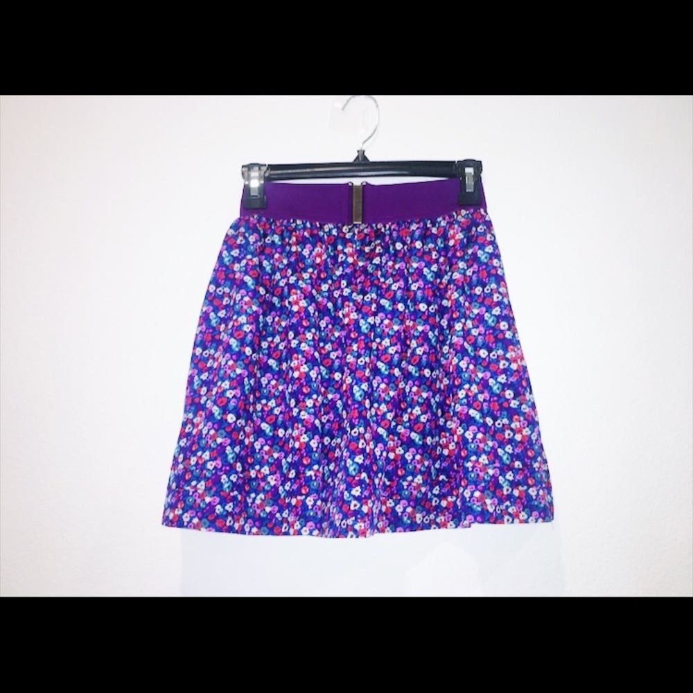 FLORAL PURPLE FLOWY SKIRT